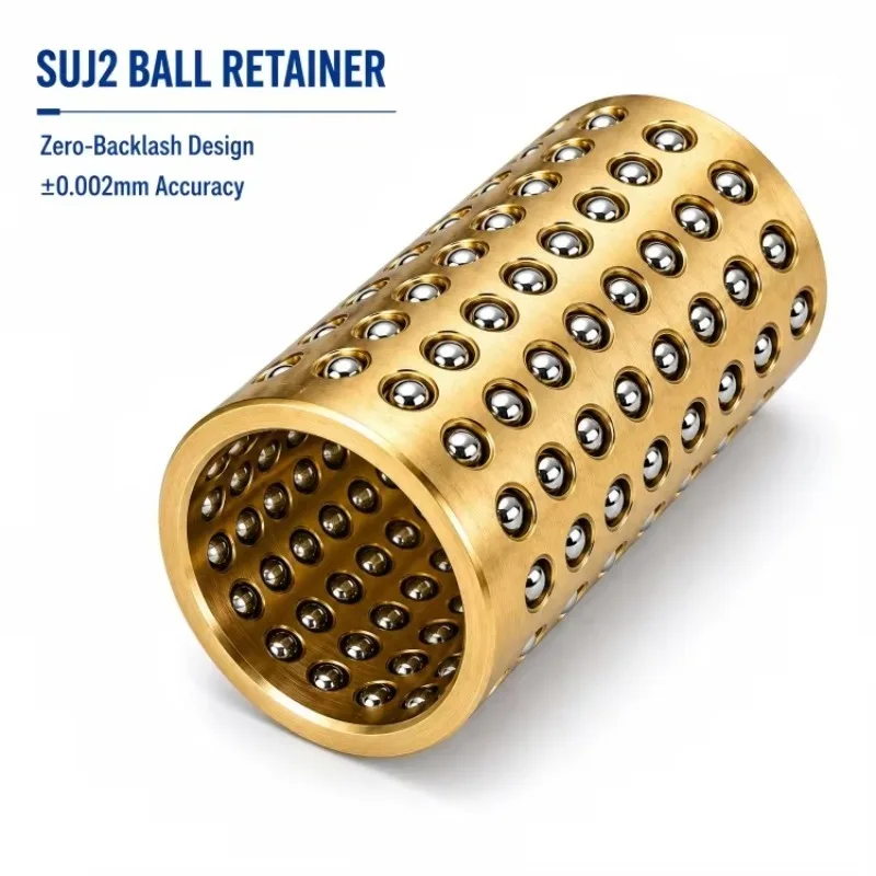SUJ2 52100 Ball Retainer Cage 1.3505 Steel Ball Bearing Bushing Brass Aluminum Guide Sleeve Replace