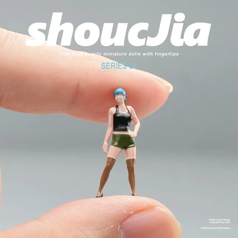 1:64 anime menina mini boneca figura modelo em miniatura fotografia adereços modelo de cena diy mesa areia paisagismo ornamento presente