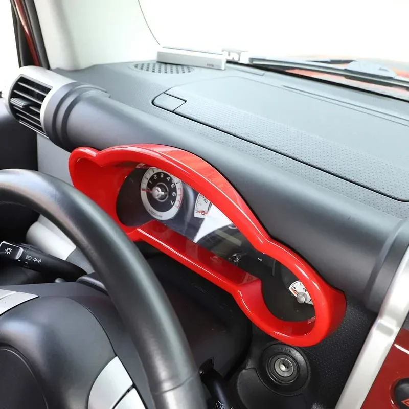 For 2007-2021 Toyota FJ Cruiser ABS Carbon Fiber Car Dashboard Display Decorative Frame Cover Sticker Car Interior Accessories
