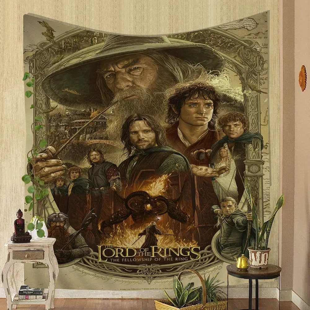 Classic Vintage The Lords of the Rings Printed Large Wall Tapestry Hanging Tarot Hippie Wall Rugs Dorm Home Decor