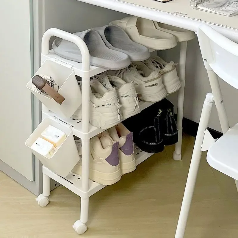 Simple Removable Shoe Rack Home Living Room Small Shoe Cabinet Bedroom Desk Under Stationery Paper Towel Debris Storage Rack