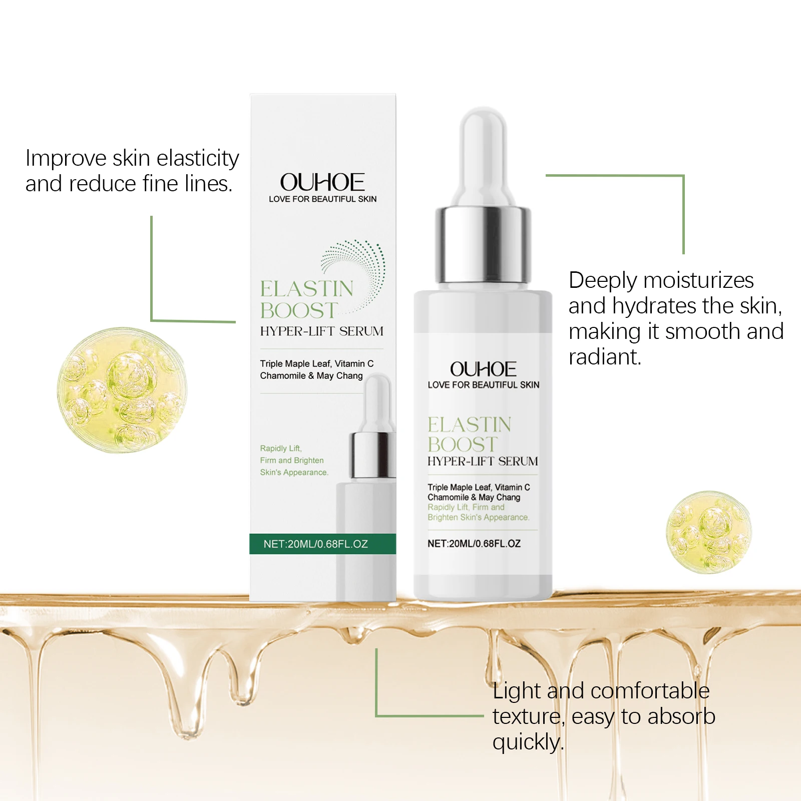 OUHOE Elastin - Rich Anti - Aging Serum - Boost Elasticity, Quick Absorption, All Skin Types Welcome