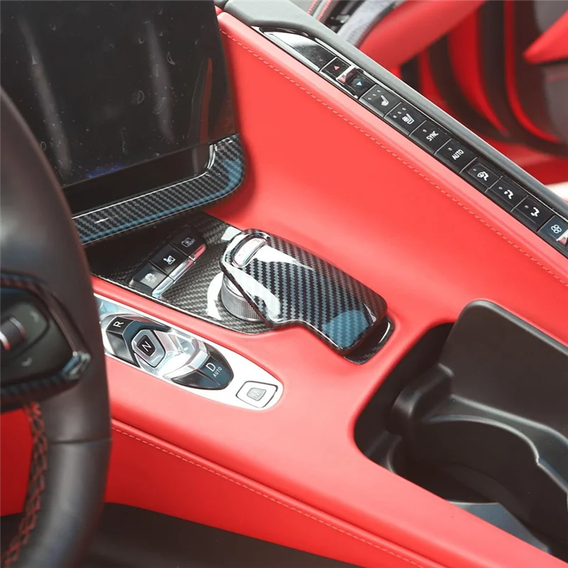 الدقة 1 قطعة استبدال أجزاء ل كورفيت C8 2020-2023 سيارة والعتاد التحول غطاء لوحة اكسسوارات الكسوة ABS الكربون F