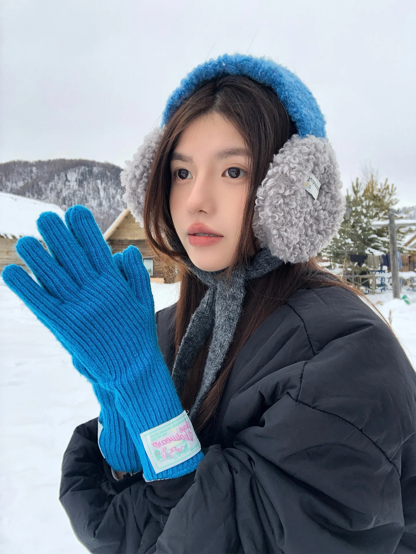 Korean Style Long Knitted Woolen Gloves Women's Winter Cycling Touchscreen Compatible Warmth Fingerless Cold Resistance