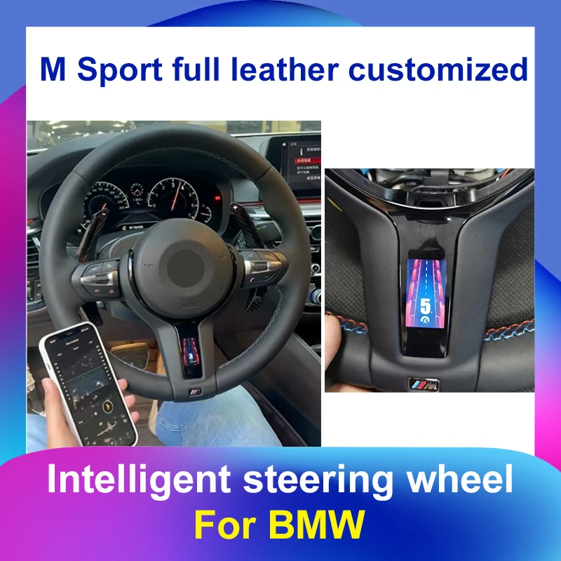 Upgrade Intelligent Alcantara Leather M Sport Competitive For BMW F/G Series M3 M5 F10 F30 F20 F12 F80 F82 F34 Steering Wheel