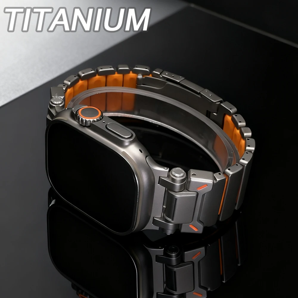 

Мужской титановый ремешок для Apple Watch Ultra 3 49 мм, роскошный деловой металлический ремешок для Iwatch 46 мм 45 мм 44 мм серии 11 10 9 8