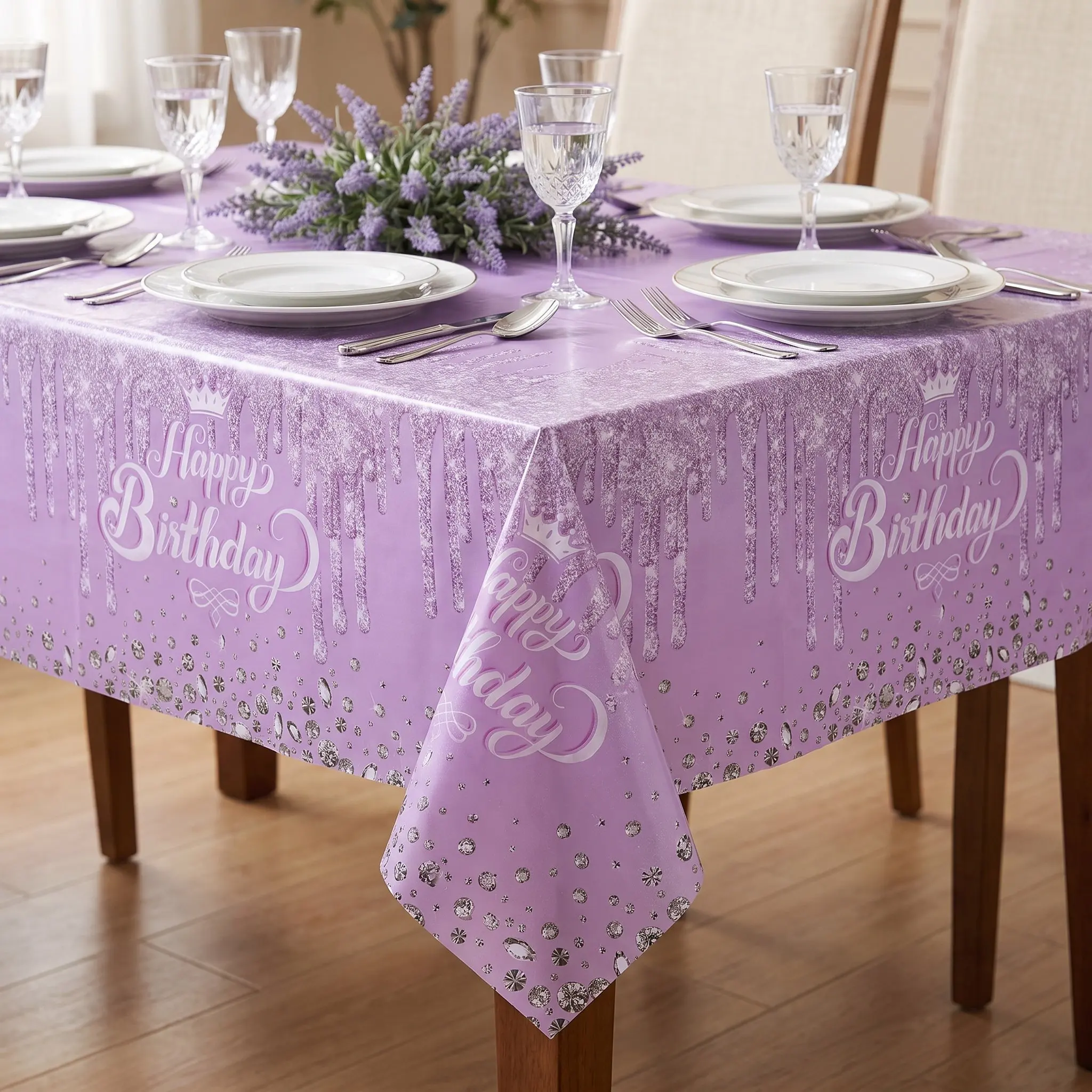 2pc Taplak Meja Plastik Sekali - Glitter Tablecloth ulasan dan harga