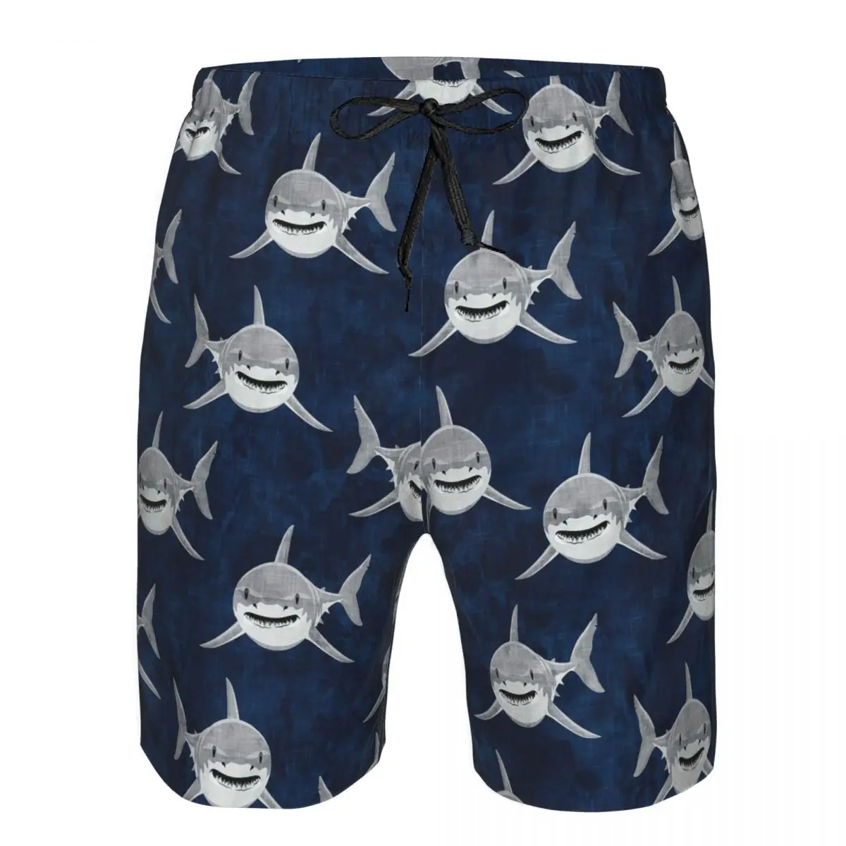 Shark Dark Blue Trunks Beach Board Shorts Casual Quick Dry Swimming Summer Men Pants