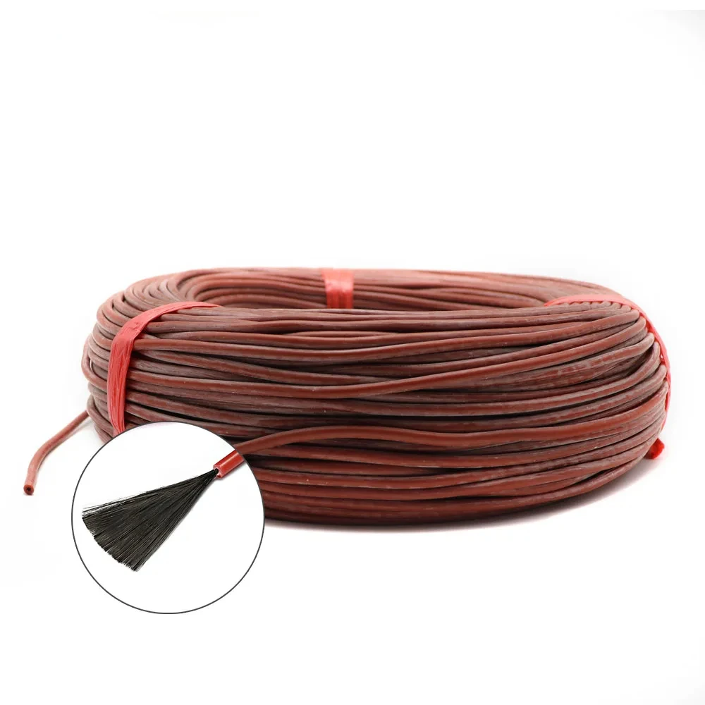 5-100 Meters Infrared Warm Floor Cable 12K 33ohm/m Electric Carbon Heating Wire Coil 2.0mm Fiber Wire Floor Hotline Thickening T
