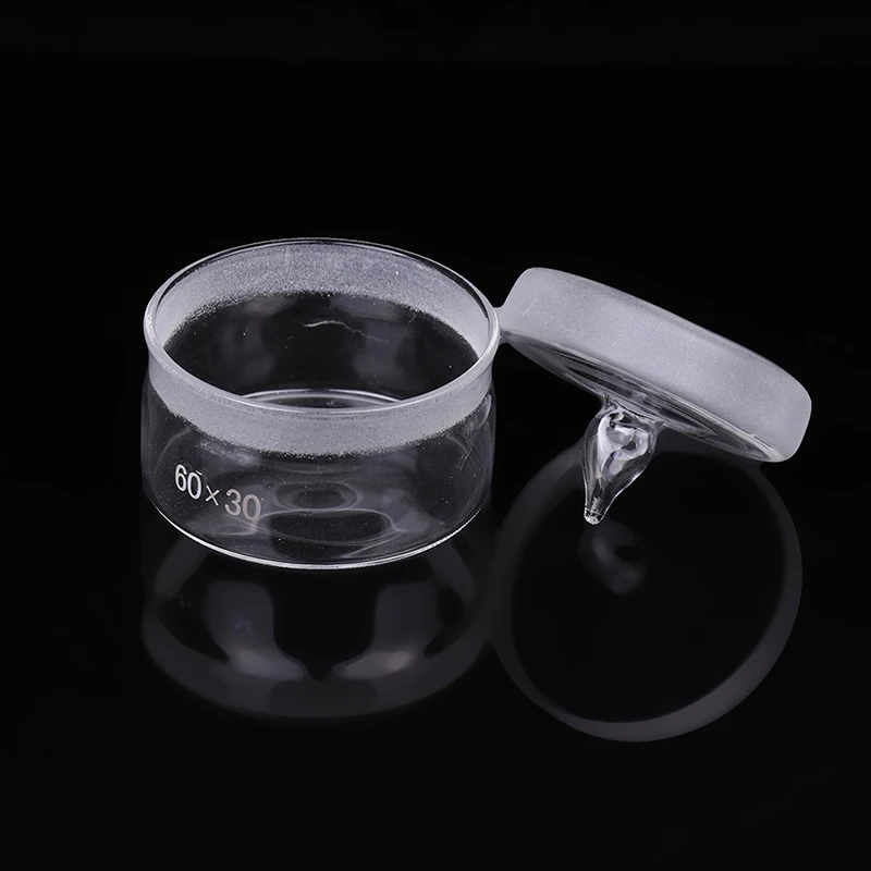 1Pc 60*30mm Diameter Glass Alcohol Cup Sample Bottle Transparent Can Round Weighing Dish Frosted Mouth for Watch Repair