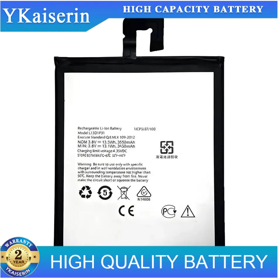 

Tablet Battery L13D1P31 3550Mah For Lenovo Pad A3500 S5000 S5000-H Tab3 7 TB3 710I 710F Tab 2 A7 A7-30 A7-10F A7-20F