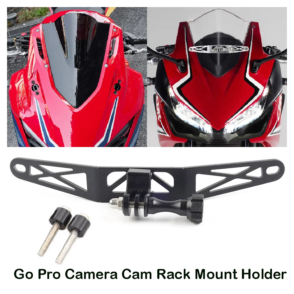 

Fits for Honda CBR500R CBR400R CBR 500R 400R 2019-2024 Motorcycle Front Windshield Go Pro Camera Recorder Cam Rack Mount Holder