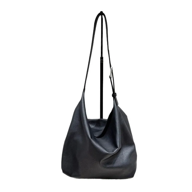 Genuine Cowhide Leather Hobo Bag Soft Slouchy Shoulder Bag Adjustable Strap For Women Daily Commute Travel Ample Storage Space
