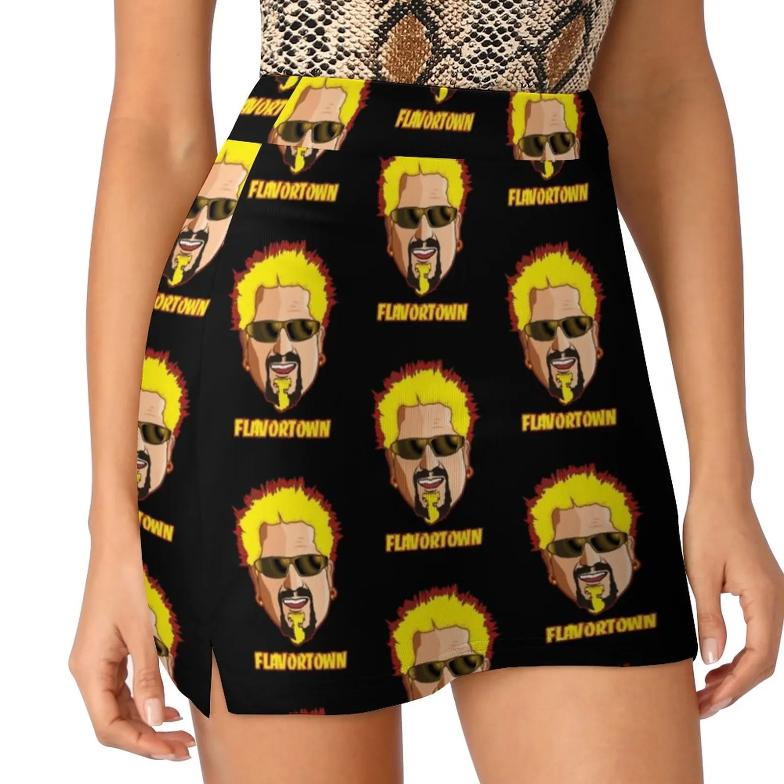 Guy Fieri ผู้หญิงกระโปรงความงามกระโปรงใหม่แฟชั่นกระโปรงสั้น Guy Fieri Cool Quirky Waluigi Flavortown