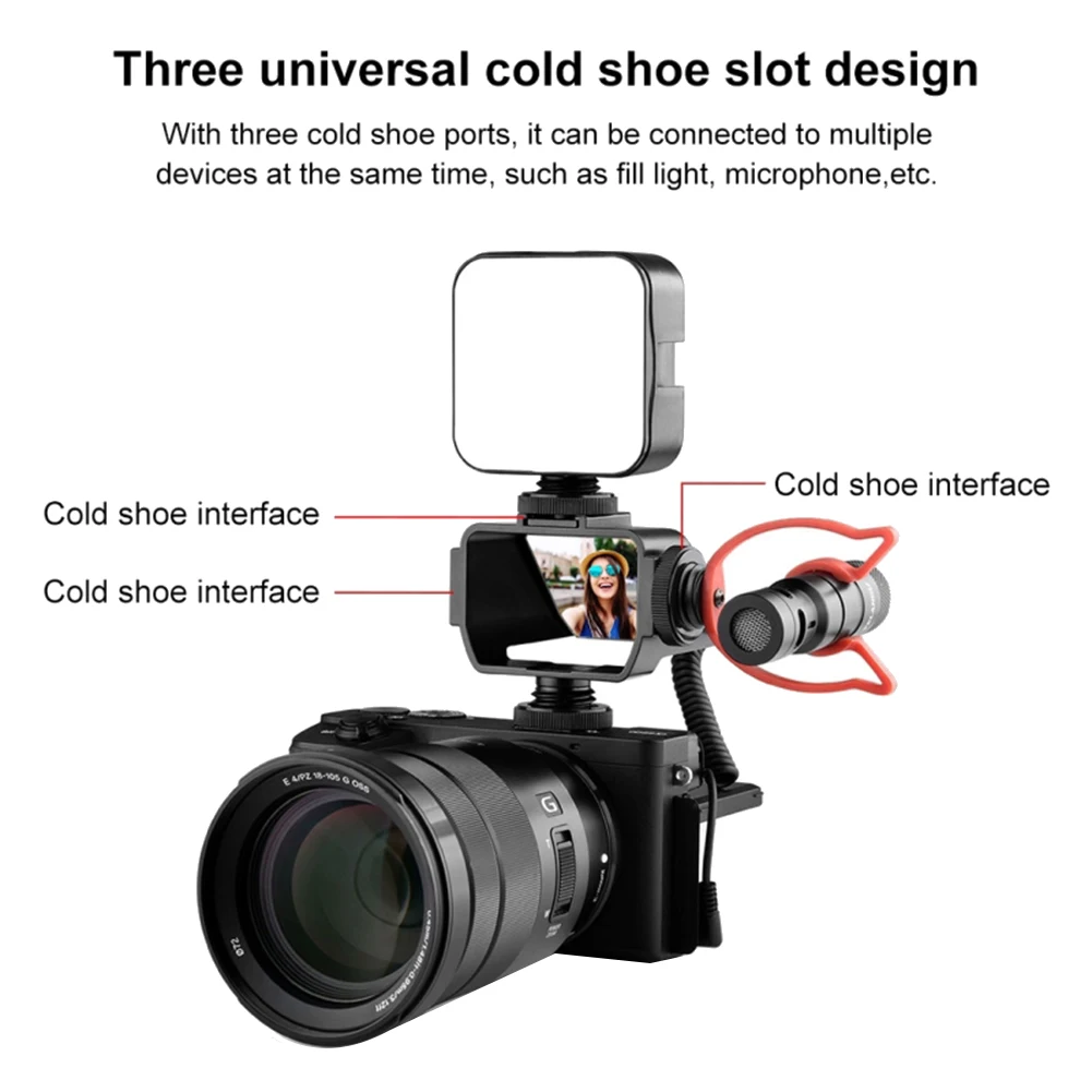 Camera Selfie Vlog Flip Up Mirror Screen 3 Cold Shoe for A6000/A6300/A6500/A72/A73 Z6/Z7 Mirroless Cameras
