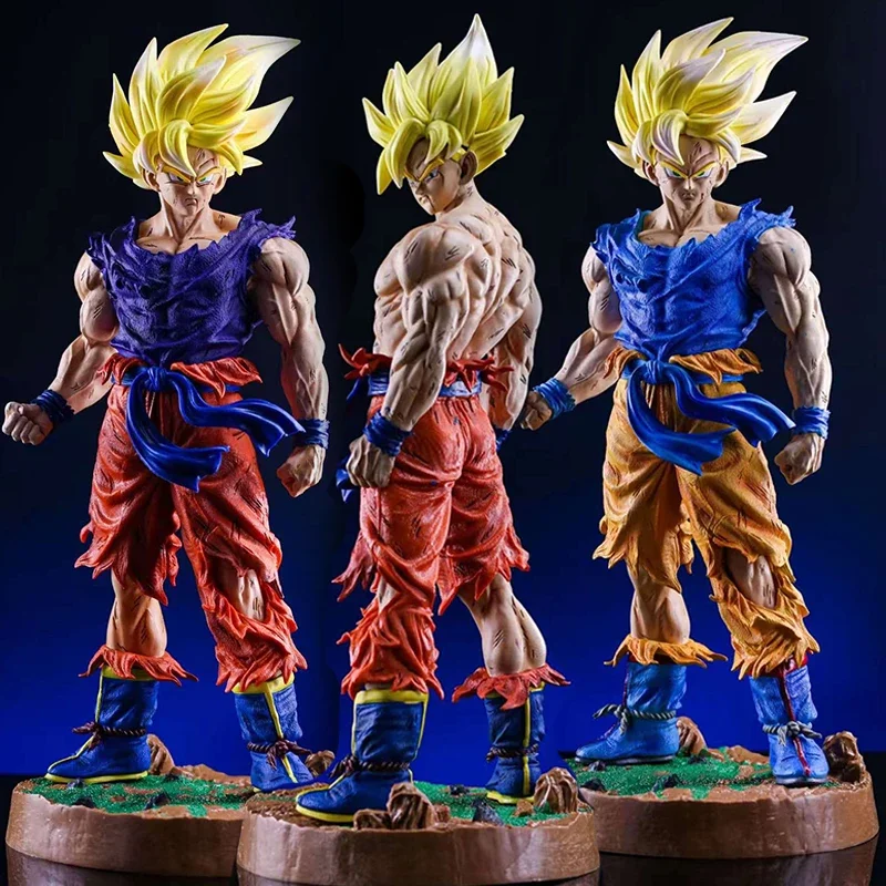 46cm Dragon Ball Z GK Son Goku Figure GK Super Saiyan Action Figure Plus Base PVC Anime Collection Statue Model Figurine Toys