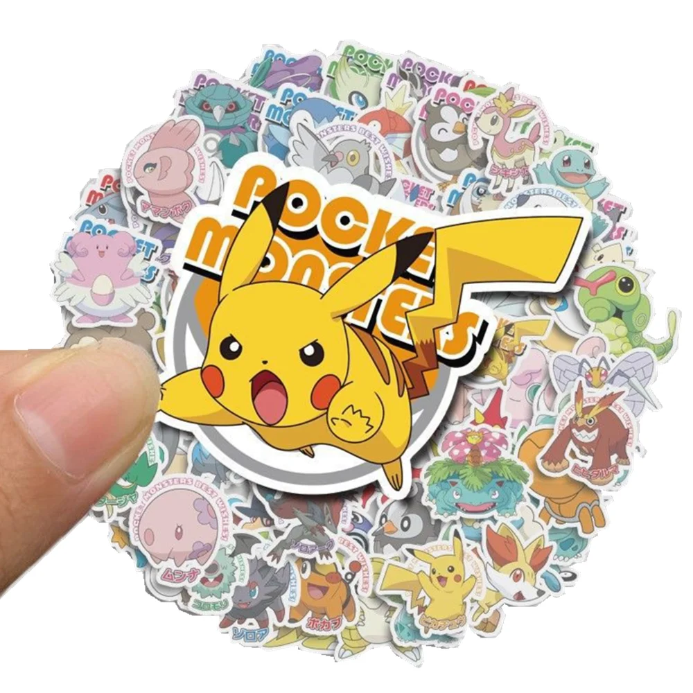 100PCS Cute Anime Pokemon Stickers for Kids Toys Waterproof Graffiti Decals Laptop Motorcycle Stationery Sticker Decoration