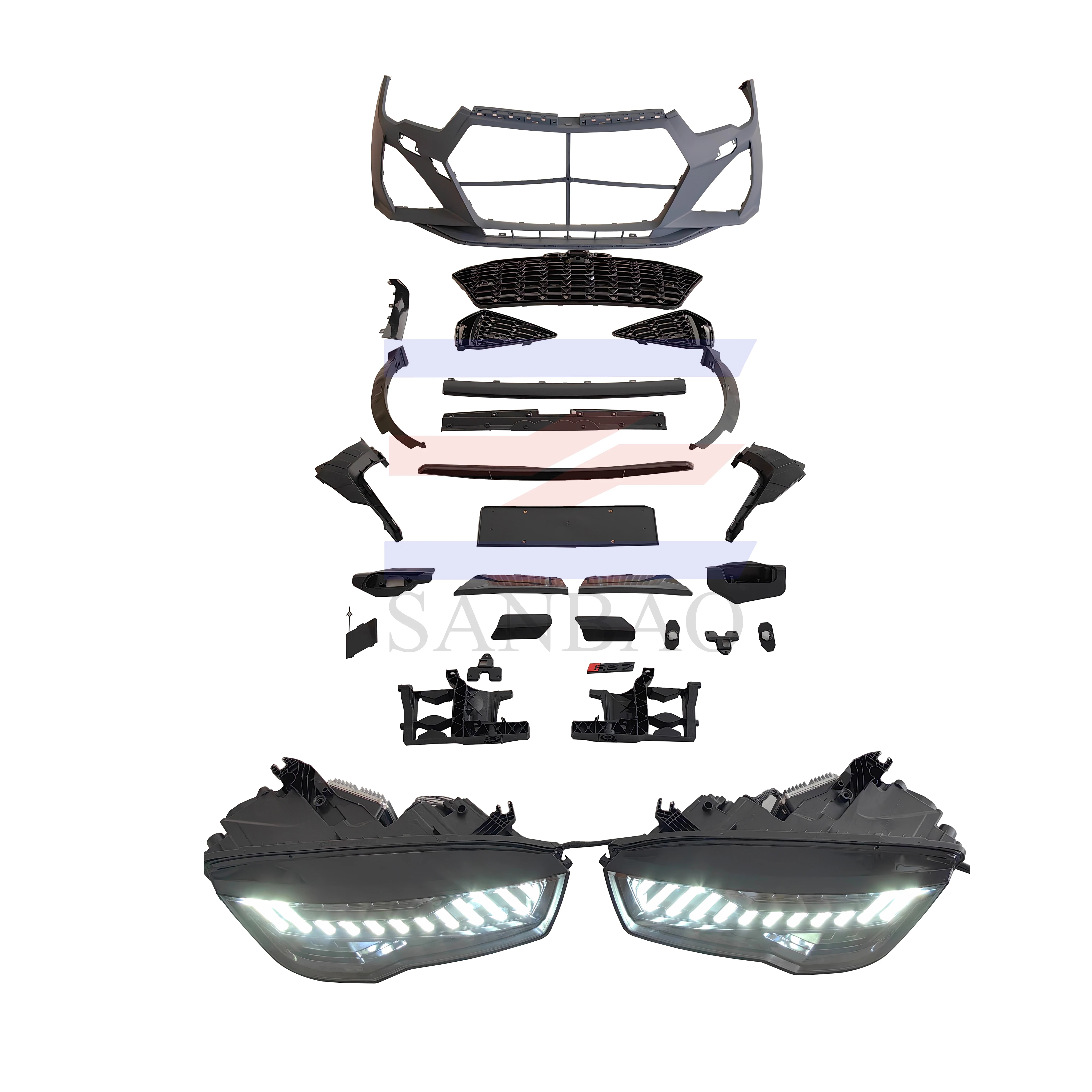 

New Surround + Suitable for Audi A7 2011 Headlights-2018 Upgraded To RS7 2022-2024 Style