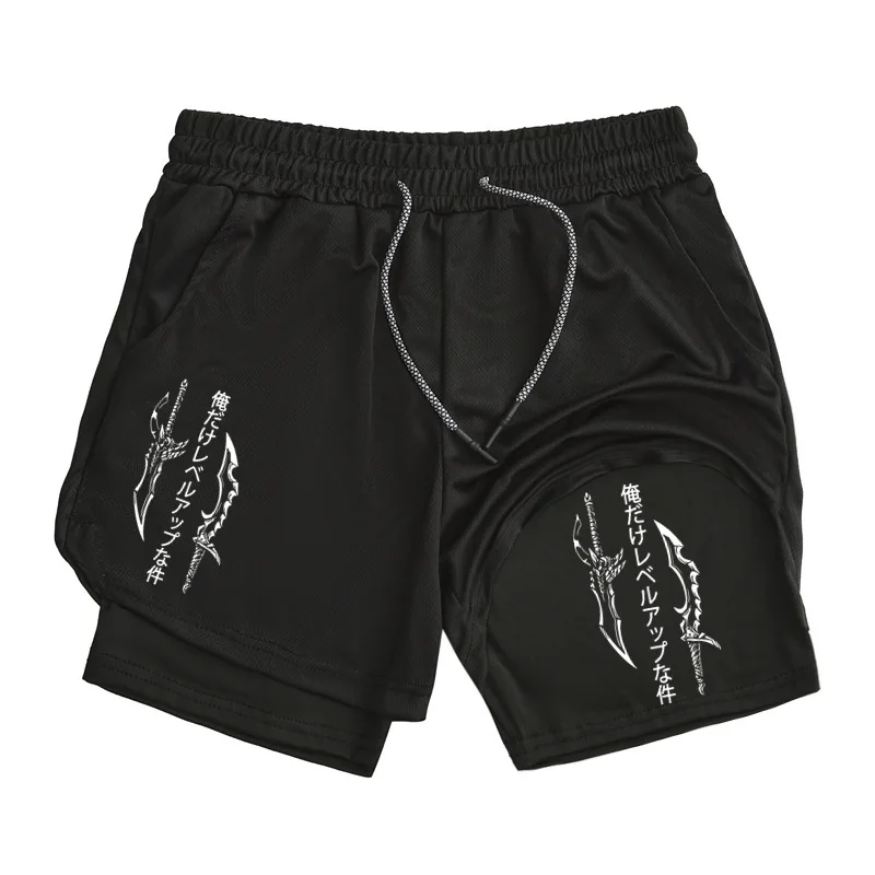 

Men'S Graphic 2-In-1 Workout Running Shorts With Compression Liner Phone Pocket And Towel Loop Gym Athletic Performance