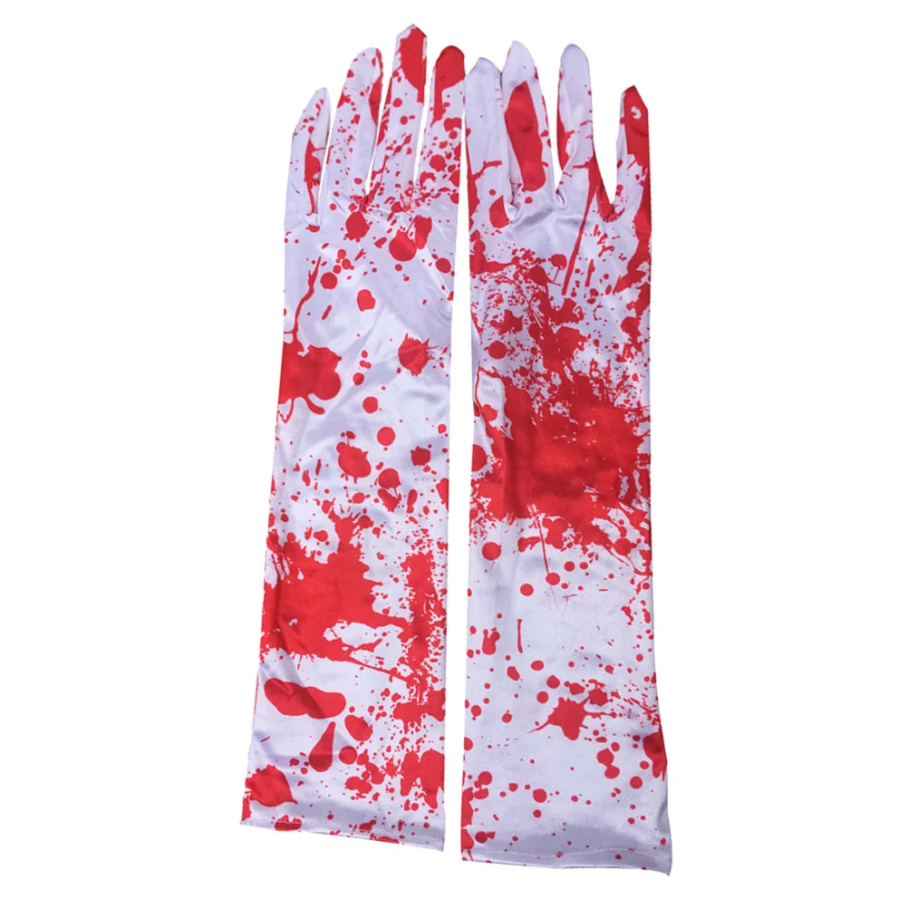 1쌍의 피 묻은 장갑 무서운 할로윈 액세서리 가장무도회 축제 및 연극 공연용 공포 장갑