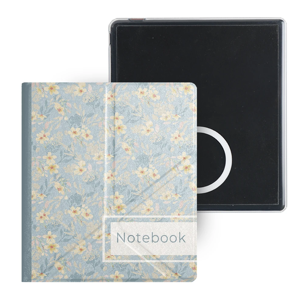 Magnetyczne etui odłączane Twosheep do Musnap Ocean Oceanc iReader Ocean5pro Ocean5c 7 cali, automatyczne usypianie/wybudzanie, mały, świeży, kwiatowy wzór. — zdjęcie produktu 7