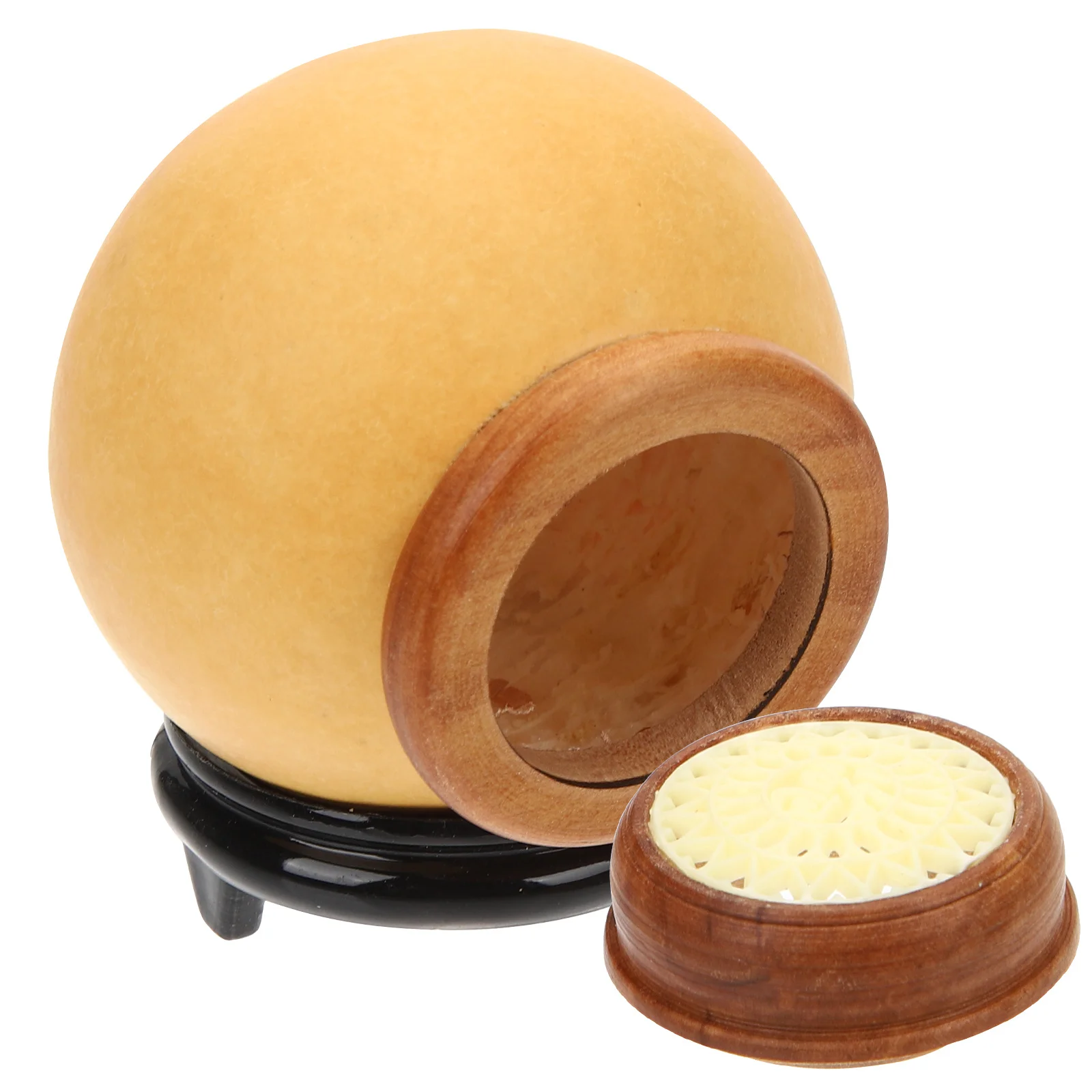 

Multi-Functional Wooden Gourd Storage Jar Cricket Container Tea Leaves Collection Canister Household Natural Wood Jar with