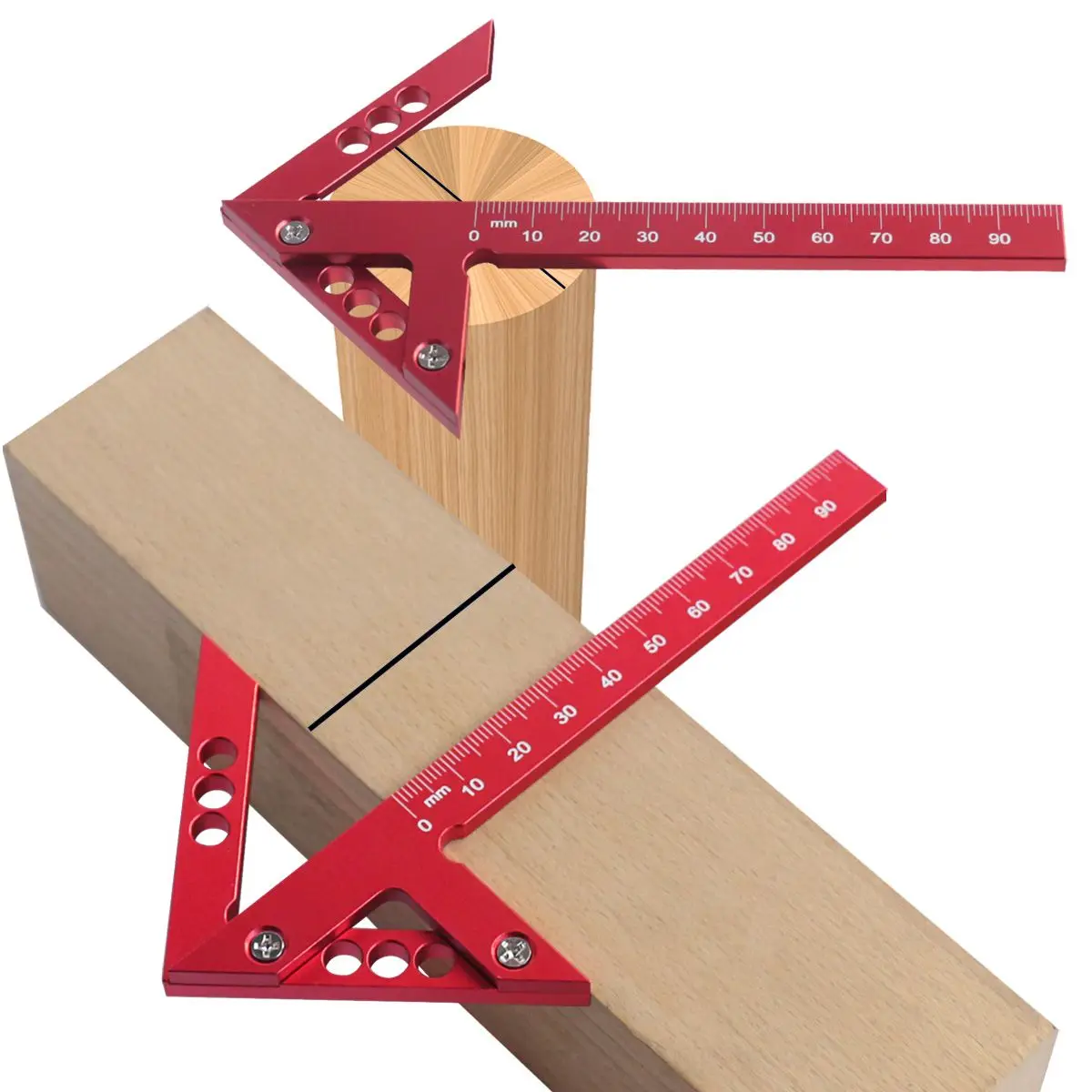 Carpenter Center Aluminum Square 45/90 Degree Right Angle Line Gauge Aluminum Center Scribe Carpenter Ruler Wood Measuring Tool