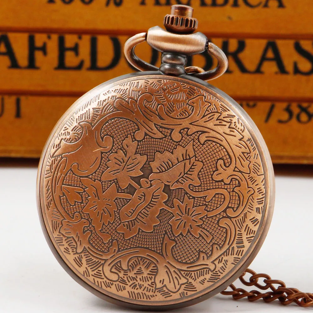 Retro Red Brown Horse Cool Handsome Hollow Quartz Pocket Watch Collection Personalised Pendant Necklace Male Gift