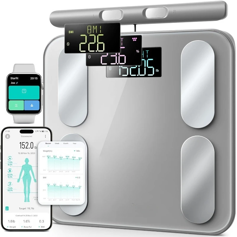 Body Fat,  Digital Bathroom Scale for Body Weight,Voice Prompt Function High Accurate Bluetooth Weight Machine