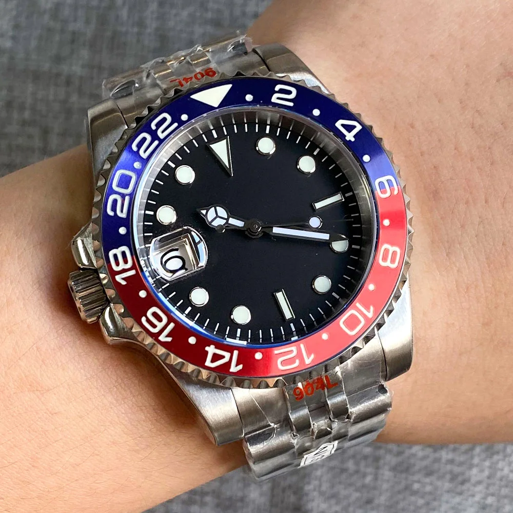 Nieuwe 2022 Linkshandige Diver Luxe NH35A Automatische Mannen Horloge Staal 200 M Waterdichte Klok Aanpassen Logo Saffierkristal