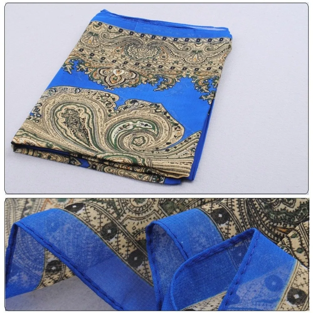 Elegant 160*50cm Chiffon Scarf Sunscreen Floral Long Wrap Shawl Gradient Washable Silk Shawl for Women