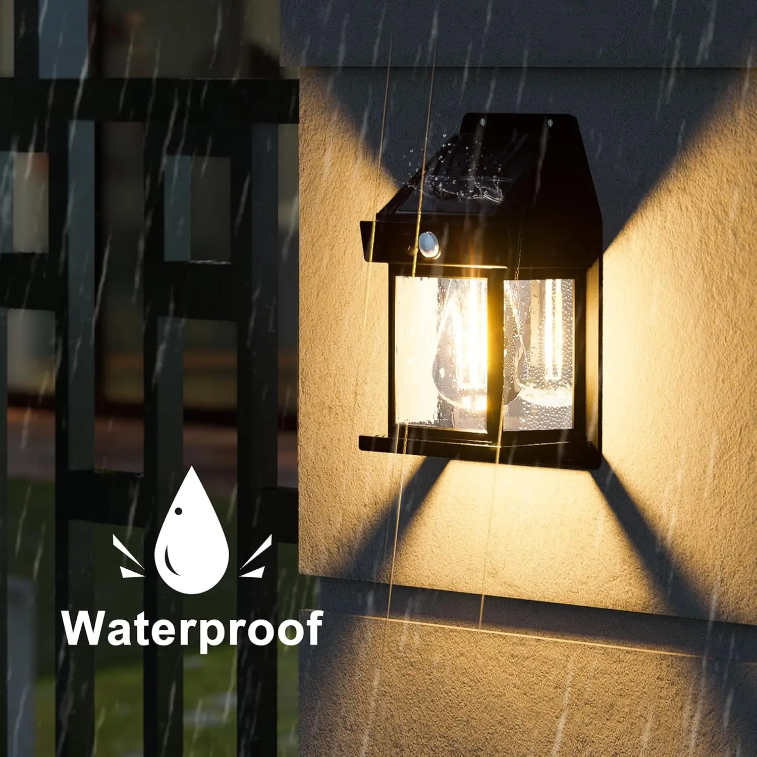 في الهواء الطلق LED الشمسية الاستشعار الجدار مصباح جسم الإنسان الاستشعار التبديل أسود أبيض 400mAh حديقة فناء الممر الإضاءة الزخرفية