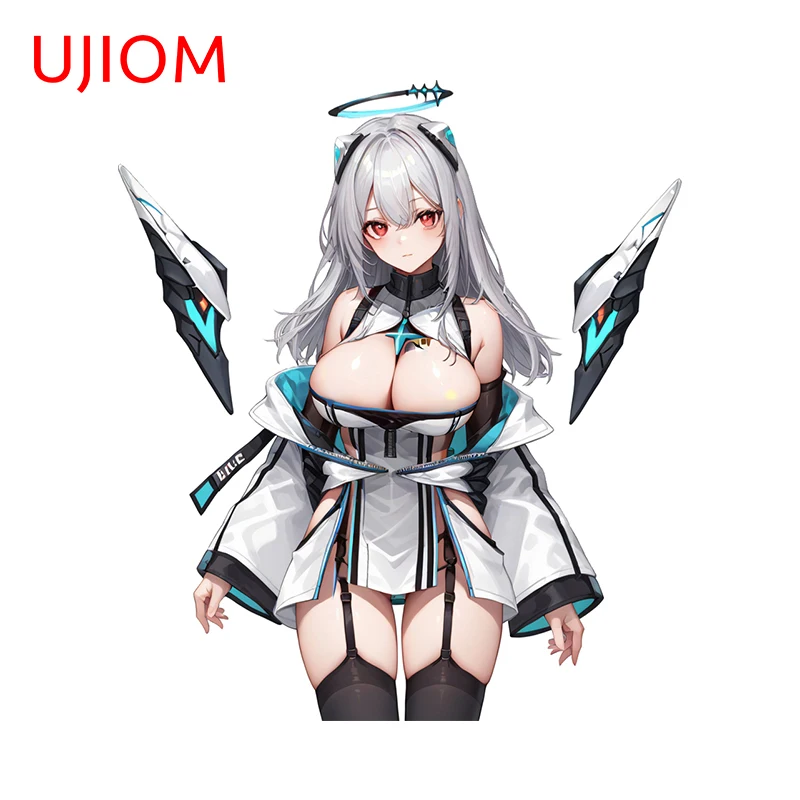 UJIOM 13 سنتيمتر × 11.7 سنتيمتر مغر Ex Machina ملصقات جدار الشخصية أنيمي فتاة الرسومات سكيت الشارات مقاوم للماء ديكور غرفة نوم #3