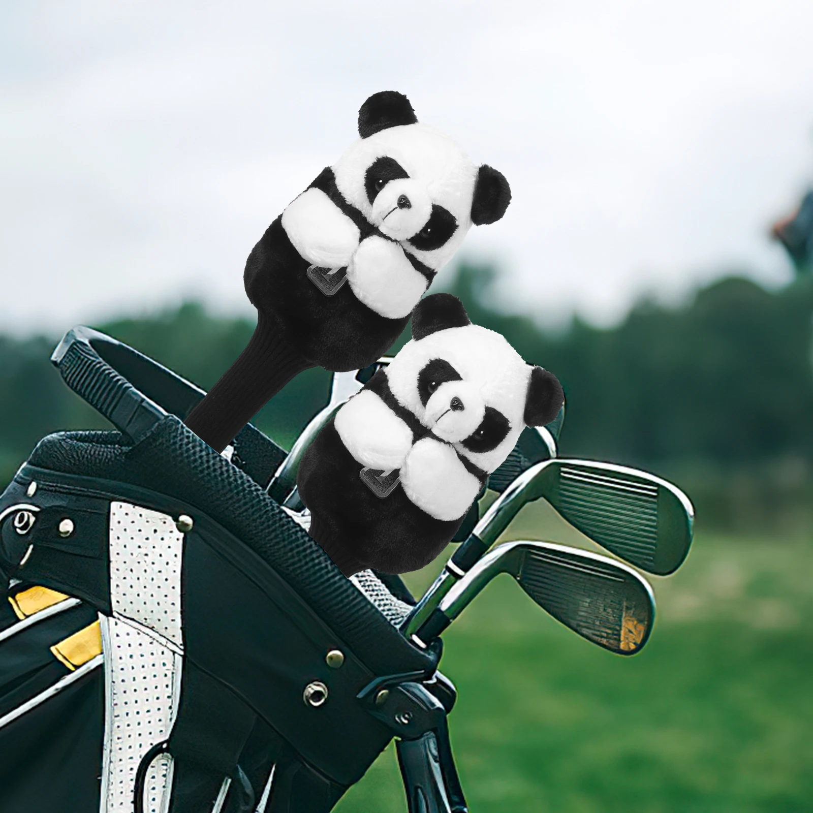 

Cute Panda Golf Club Head Cover Set Premium Cloth Protective Covers for All Clubs Easy Fit Scratch Protection Outdoor Sports