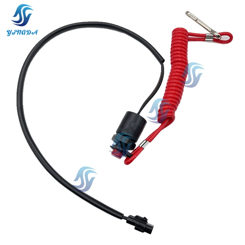 37830-89L01 SWITCH ASSY,EMERGENCY & STOP for Suzuki Outboard 8A/9.9/9,9A/9.9B/15/15A/20A/25A/30A 4T （line length：45cm/17.7in）