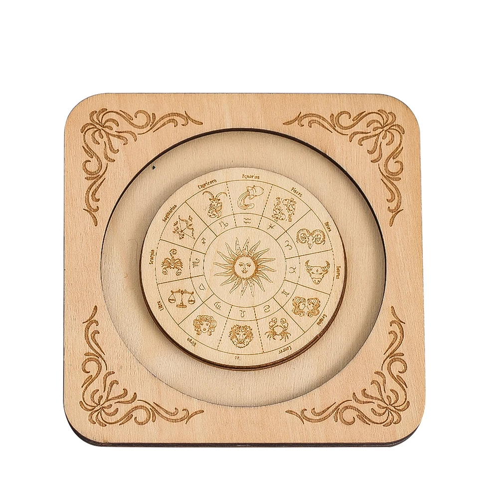 

Натуральное буковое дерево, круглая ажурная вставка, браслет, основание дисплея, лазерная гравировка, 12 символов созвездий, ювелирные аксессуары