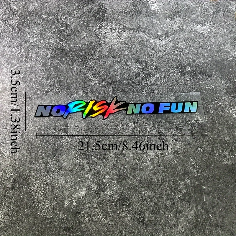 

No Risk No Fun Motorcycle Scooter Sticker Waterproof Vinyl Decal for Helmet Fuel Tank Car Window Scratch Cover Decoration