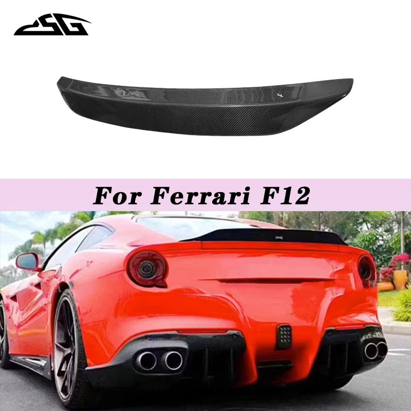 

Для Ferrari F12 задняя крышка багажника из углеродного волокна, спойлер, крыло, разделитель губ, стиль DM, хвостовое крыло, автозапчасти, комплекты кузова