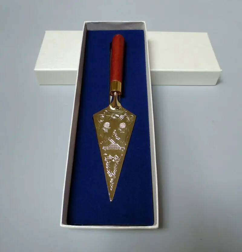 Masonic Trowel Master Mason Engraving Souvenir Craft In Box Commemorative for Present Gifts Home Decoration FreeMason Collection