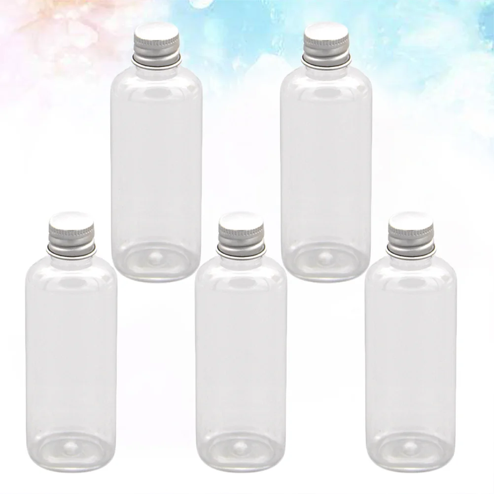 

10Pcs Plastic Empty Bottles 100ml Half-Transparent Thickened Leakproof Aluminium Lid Refillable Lotion Shampoo Holder for Indoor