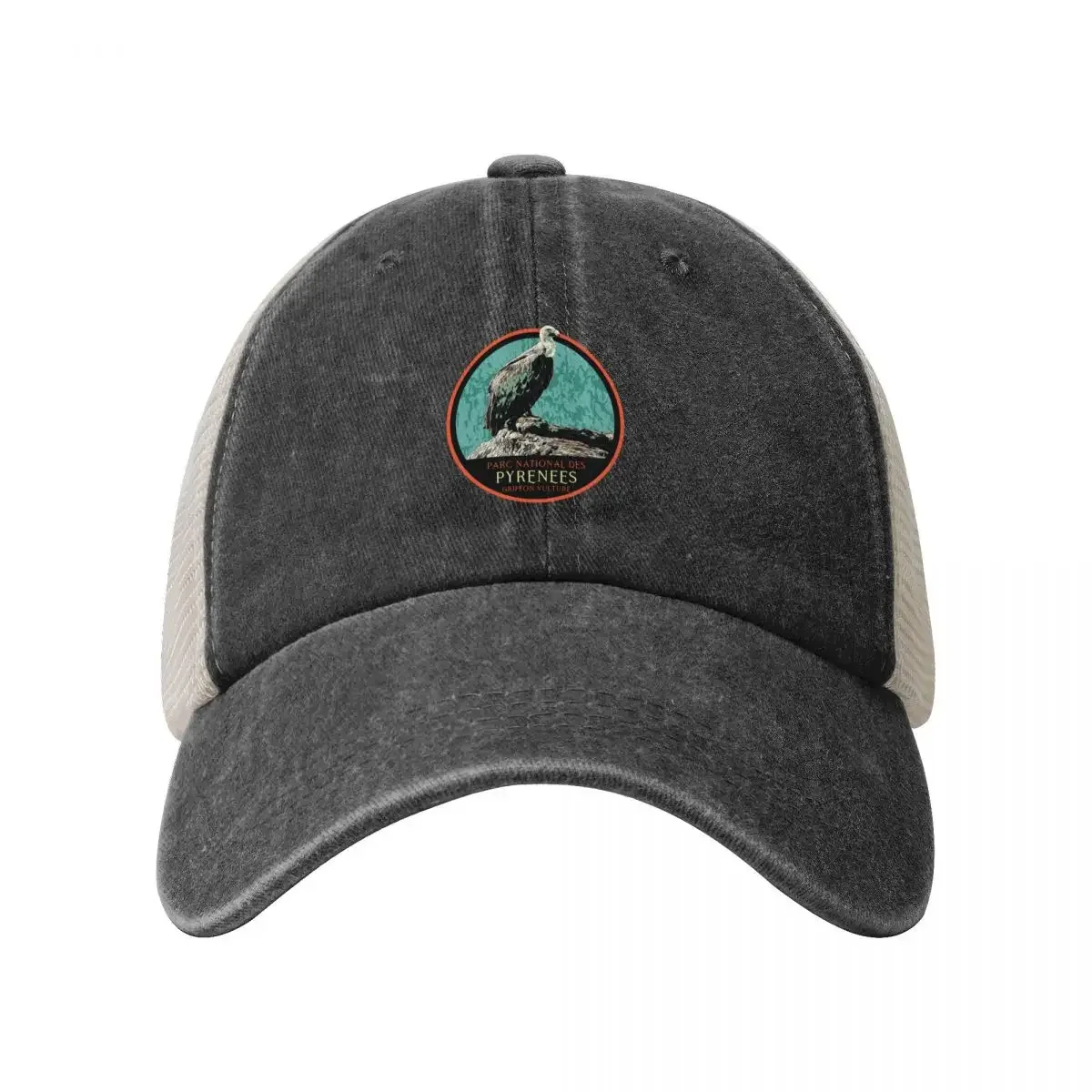 Pyrénées national park France, Europe hiking, vintage travel decal, european vulture Baseball Cap Trucker Cap For Men Women's