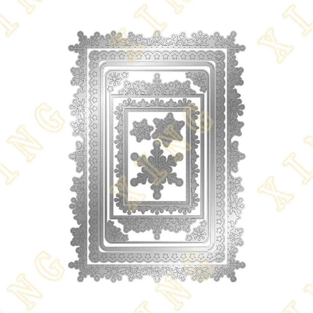 عيد ميلاد سعيد ندفة الثلج المعادن قطع يموت سجل القصاصات تنقش ورقة بطاقة ألبوم الحرفية قالب قطع يموت الإستنسل جديد لعام 2024 #3