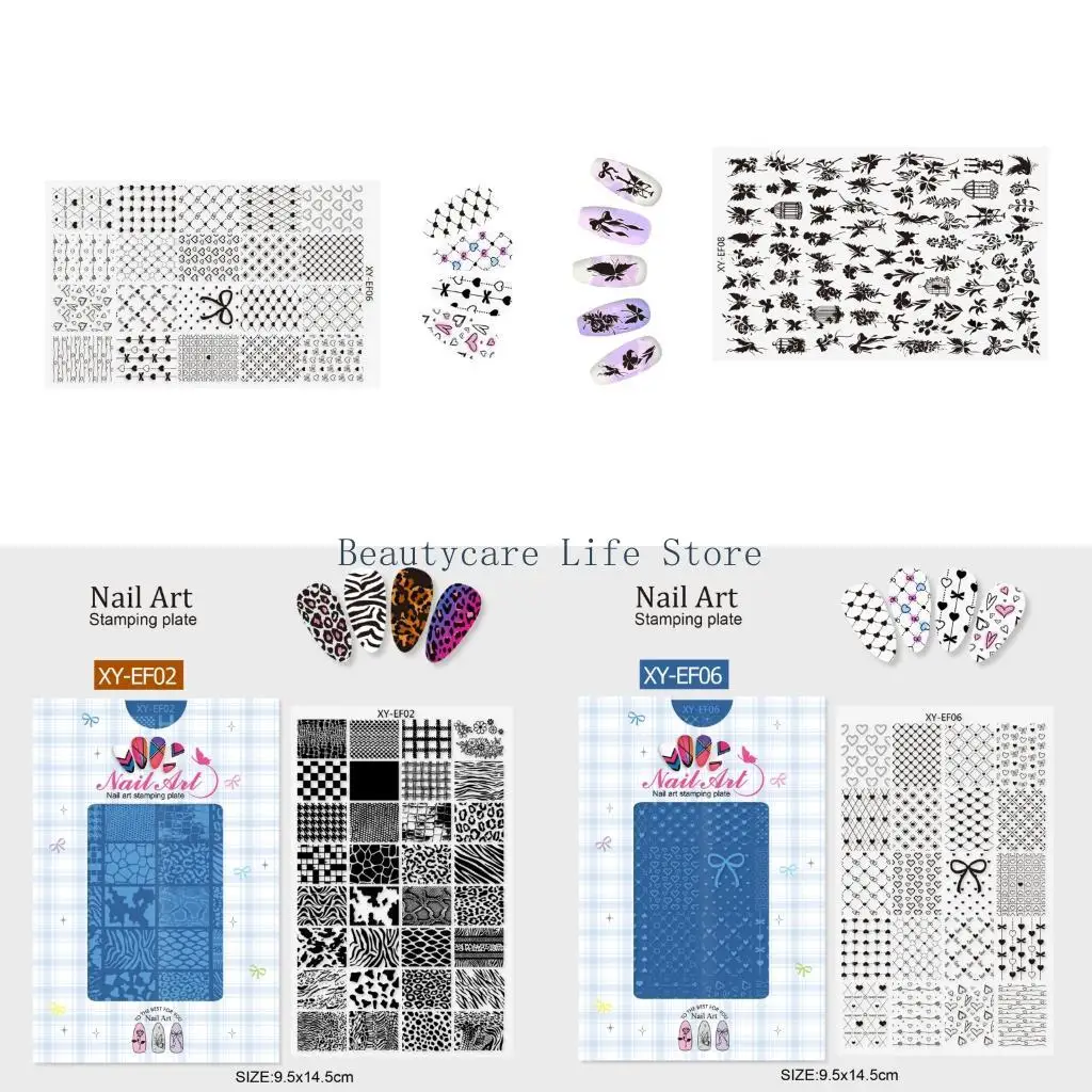 652C Practical Stainless Steel Nail Stamping Plate With Unique Traditional Designs Manicure For Fashionable Nail Art