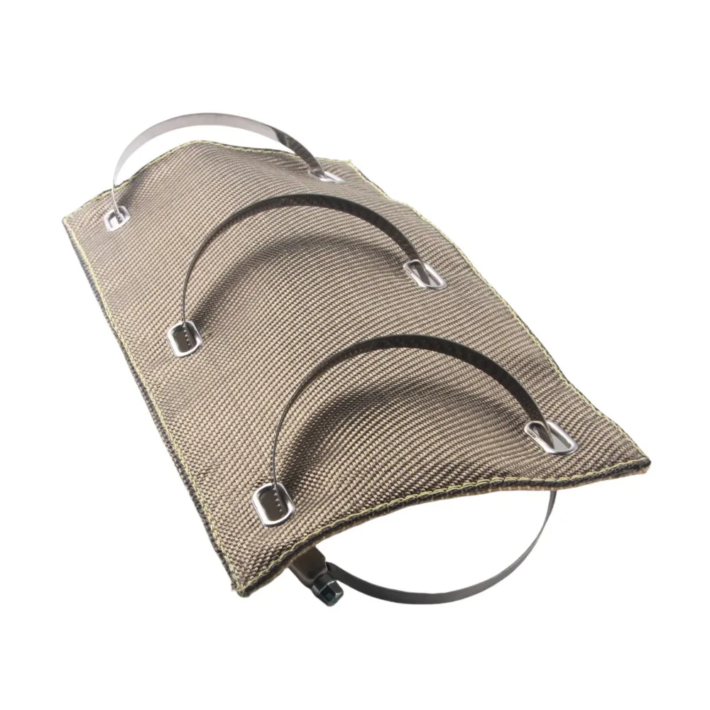 

Titanium color Basalt fiber Pipe Shield Design 6" x 12" Exhaust Heat Shield Wear Parts