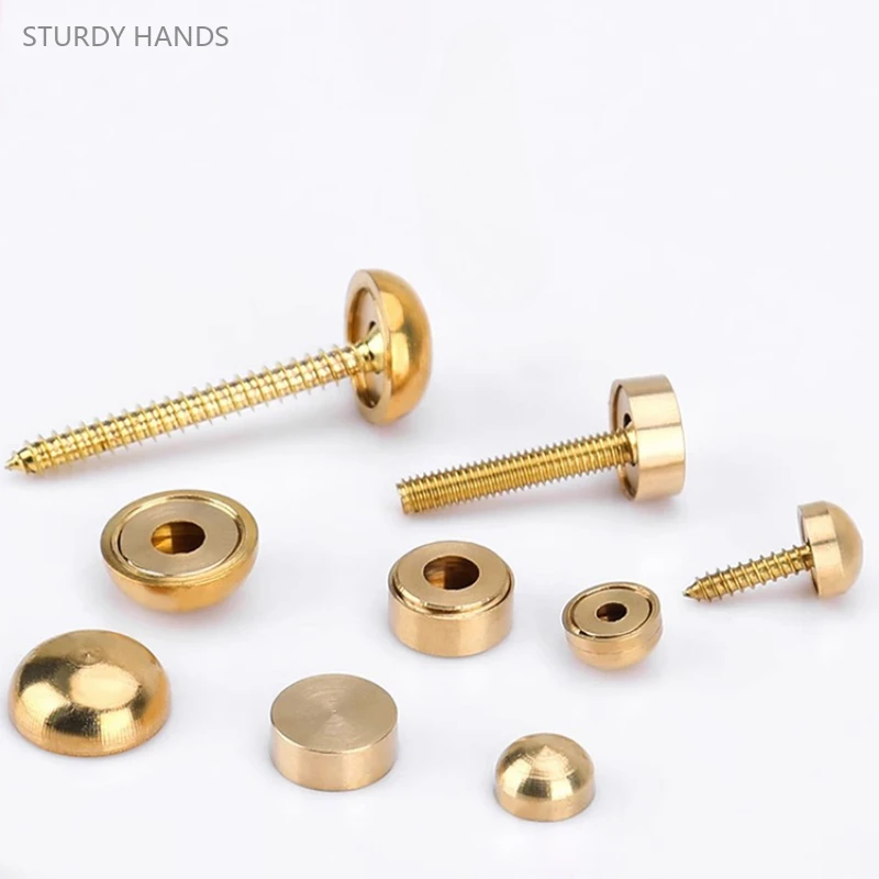8PCS brass screw cap advertising decorative nail circular protective cover round head fixed hardware accessories
