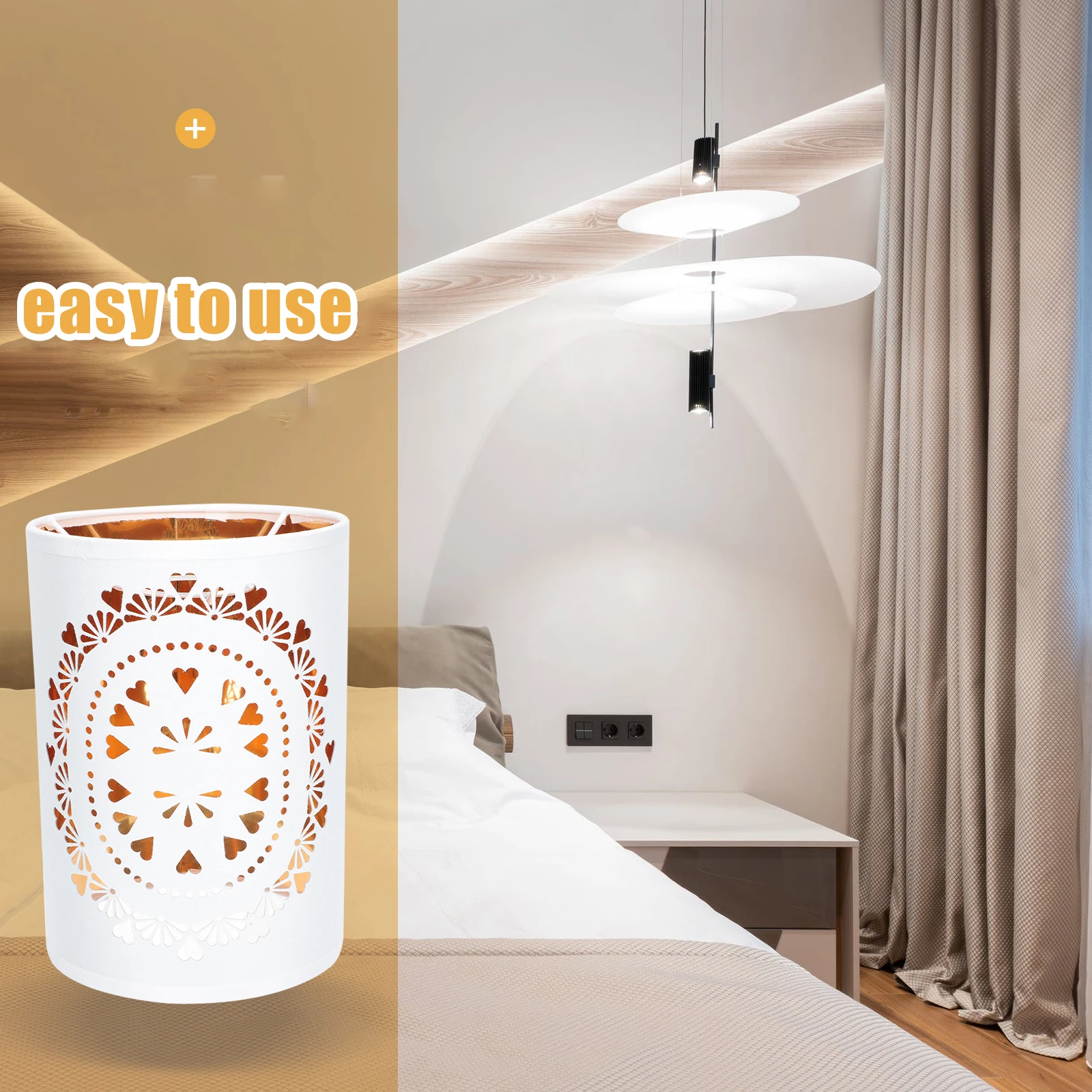 

Vintage Lampshade Decorative Stylish Wall Light Cover Round Metal Table Accessory Simple Cloth