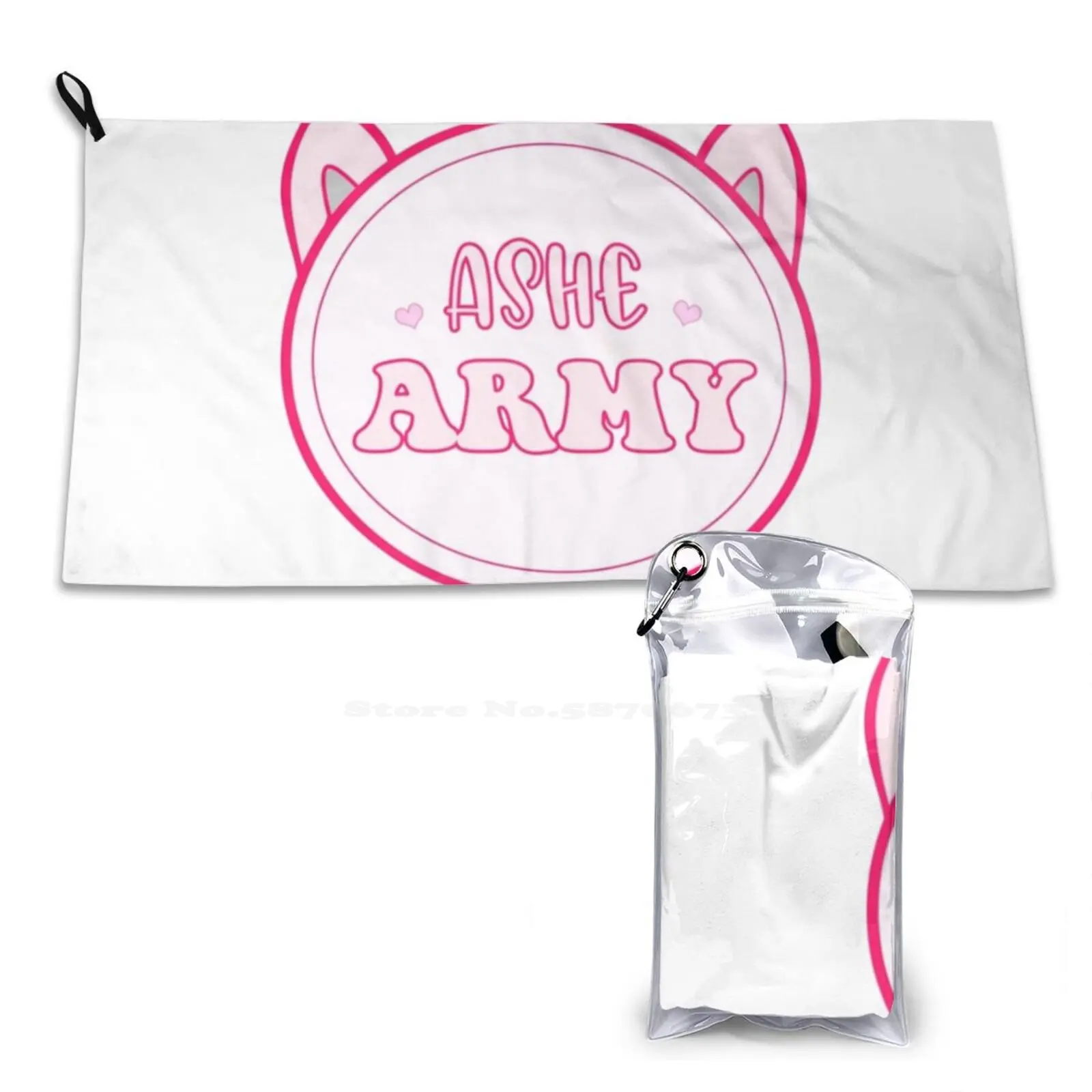 Custom Sticker Ashe Army Soft Microfiber Fabric Face Towel Leah Ashe Ashe Army Youtuber Fandom Cute Kawaii Funny Hydro Cheap