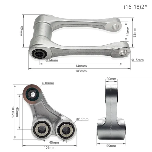 Imagen 2 del producto Varilla de tracción de brazo de enlace de motocicleta para KTM Husqvarna, palanca triangular, procesamiento CNC/fundición a presión, piezas de suspensión de choque trasero de aluminio
