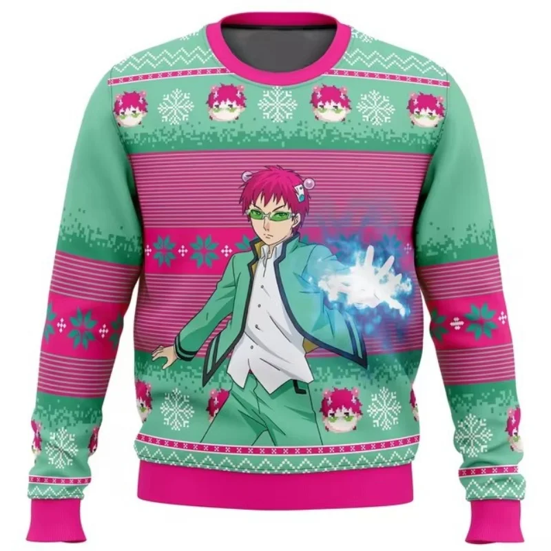 I’m Never Using The Disastrous Life of Saiki K Ugly Christmas Sweater Men Women Pullover Cartoon Anime Couple Hoodie Sweatshirt