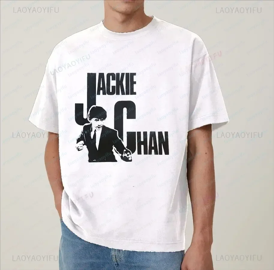 International Kung Fu Star Jackie Chan's Classic Poster Printed Men's Shirt, Everyday Casual Street Wear, Men's 0 Neck T-shirt